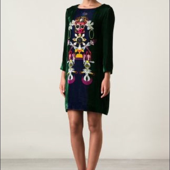 MARY KATRANTZOU Dresses & Skirts - Mary Katrantzou Elio Velvet Shift Dress
